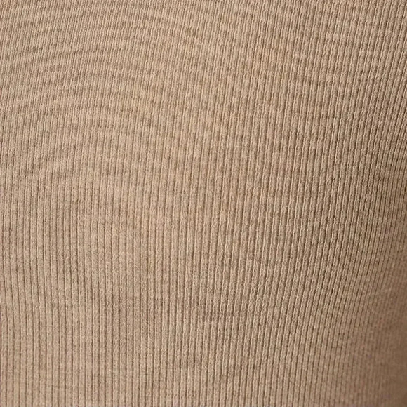 NWT Mondetta Ribbed Short Sleeved Henley XL Scoop Neck Top Womens Beige Tan - Picture 4 of 11